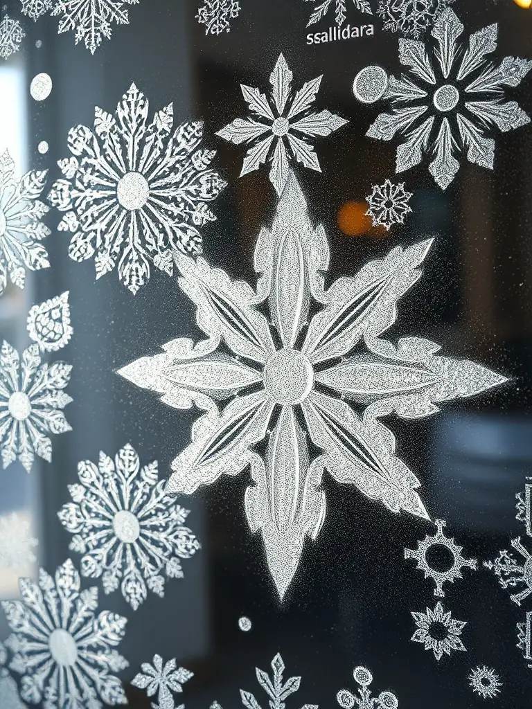 A close-up shot of a window with custom 3M frost and film applied by Flight Deck Visual Solutions, showcasing intricate designs and privacy features.