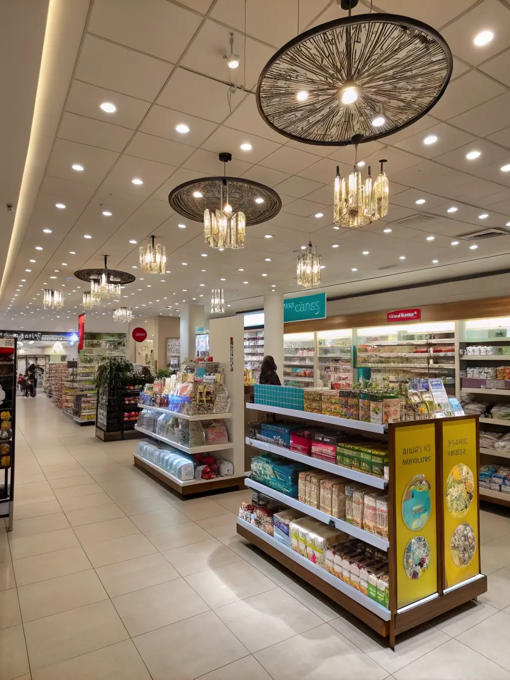 A dynamic display of a retail store showcasing Flight Deck Visual Solutions' retail display solutions, including custom-designed shelving, promotional banners, and point-of-sale displays.